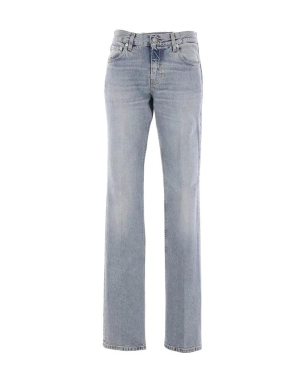 Haikure Blue Carly Logo Patch Straight-Leg Jeans