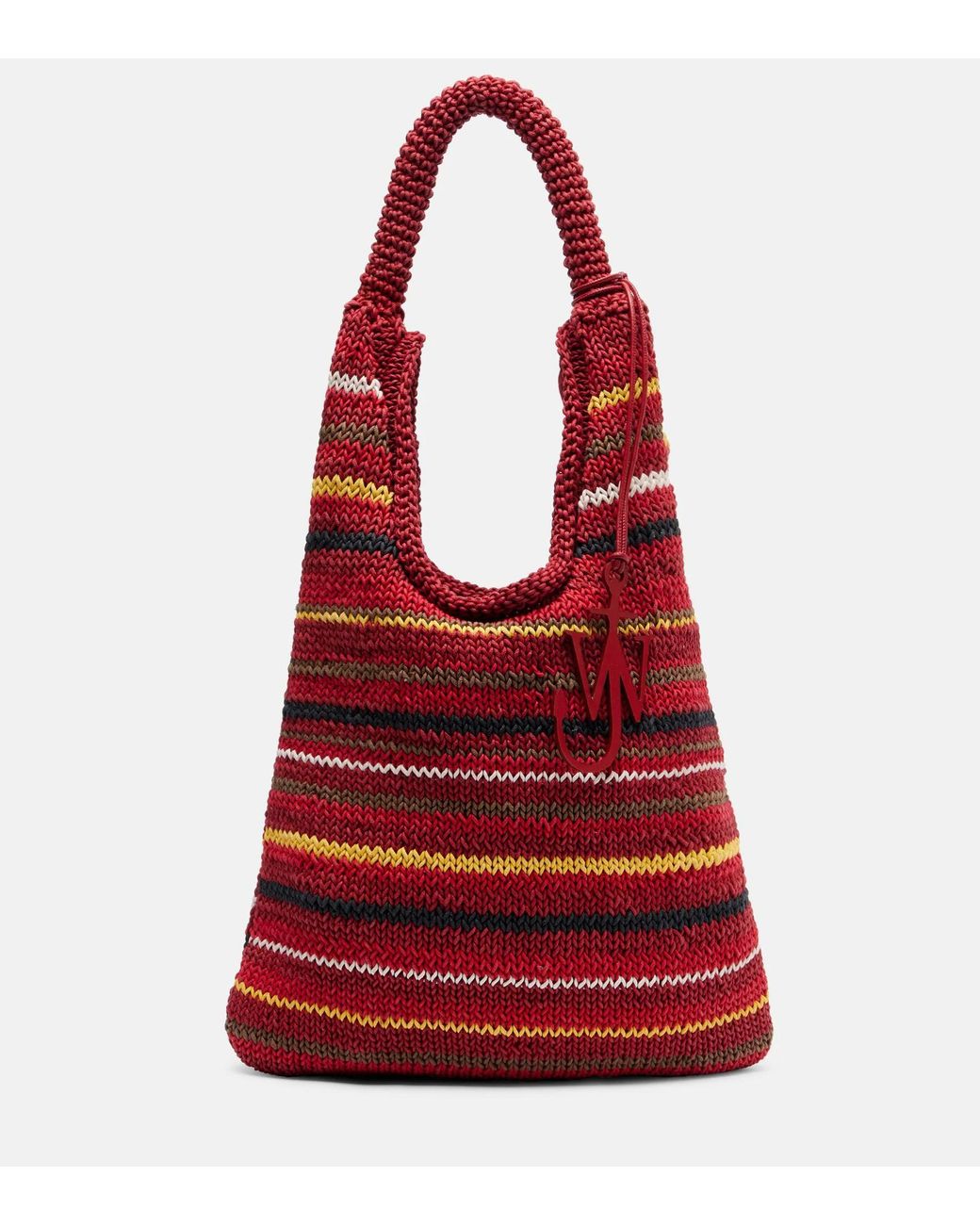 J.W. Anderson Red Jw Anderson Striped Knitted Hobo Bag