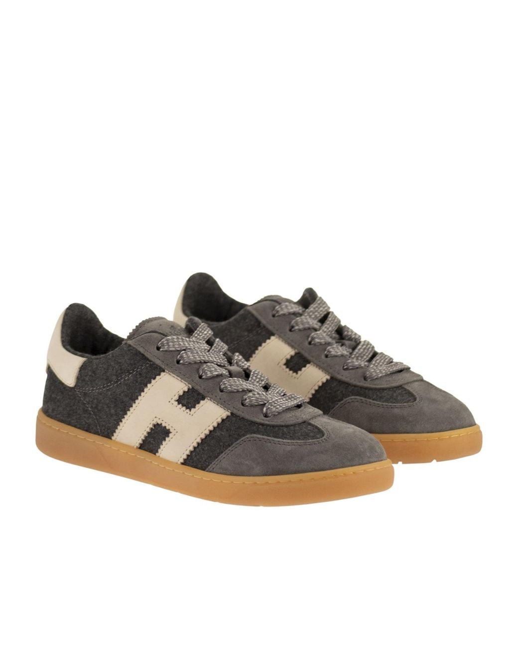 Hogan Brown Round-Toe Sneakers