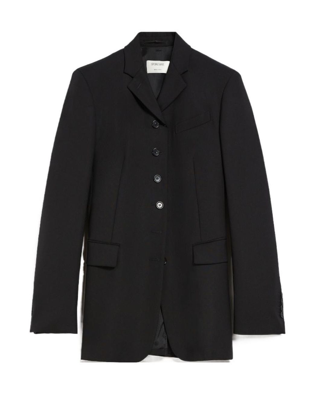 Sportmax Black Single-Breasted Wool Blazer