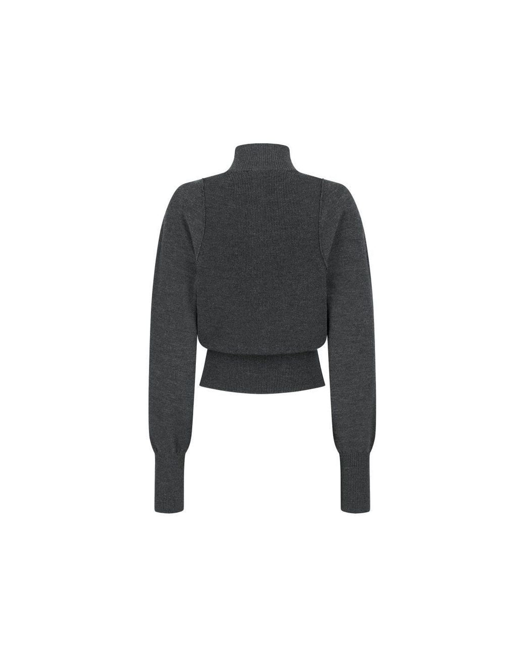 Amomento Black Button-Front Knit Cardigan