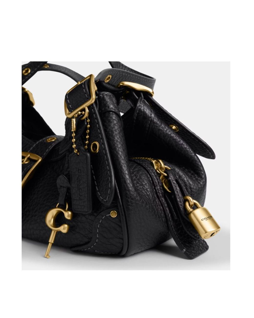 COACH Black 31 Drifter Buckle-Detail Tote Bag