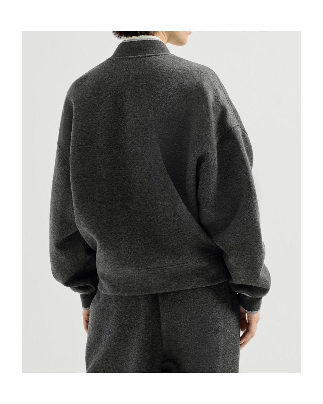 Brunello Cucinelli Gray Techno Cotton And Cashmere Interlock Bomber Jacket