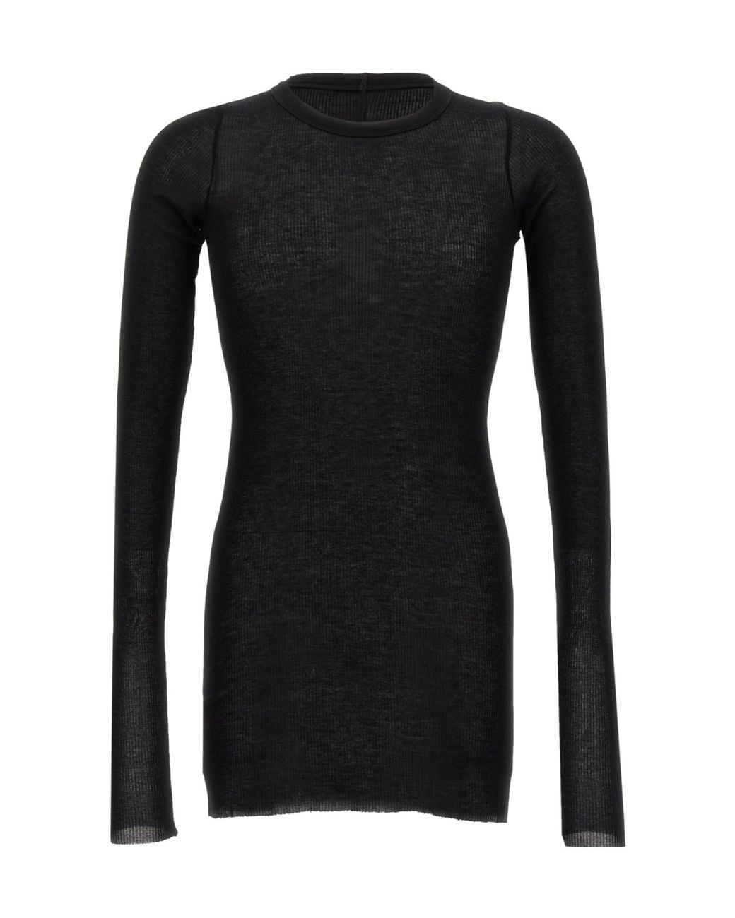 Rick Owens Black Long Sleeved Knitted T-Shirt for men