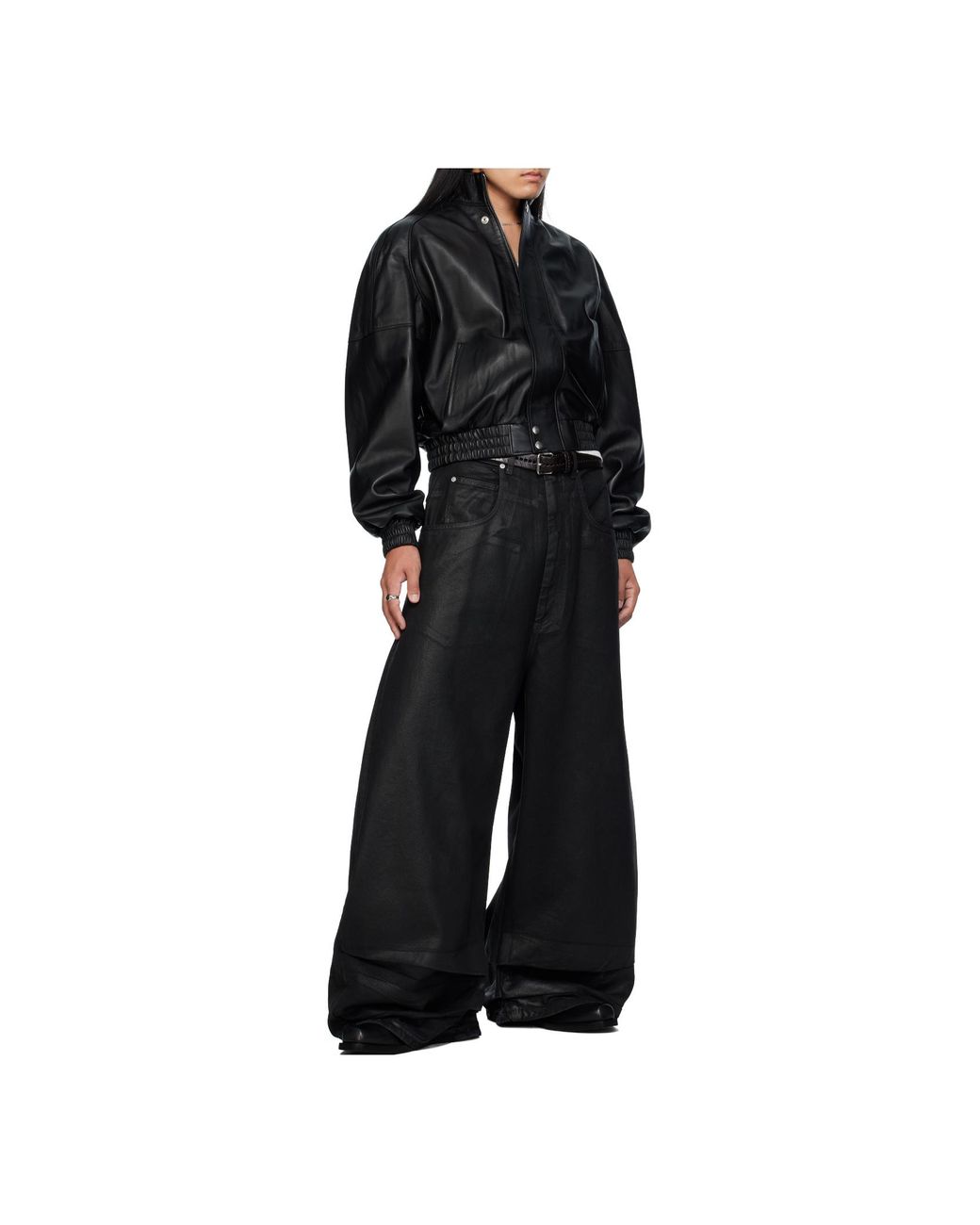 Lu'u Dan Black Blouson Leather Jacket for men
