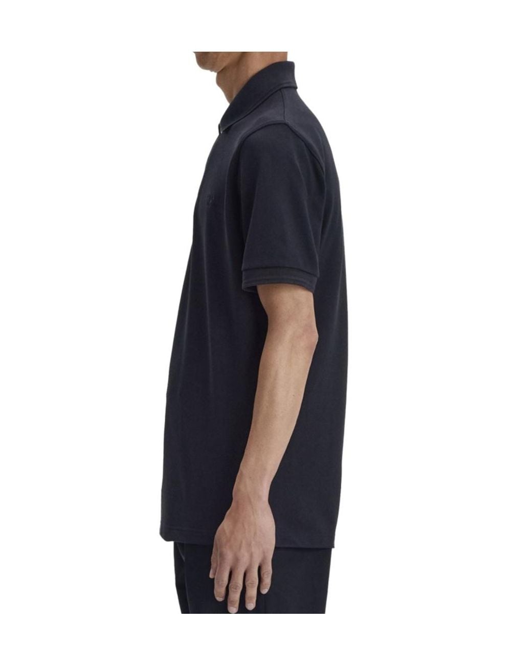 Fred Perry Black Logo Piqué Polo Shirt for men