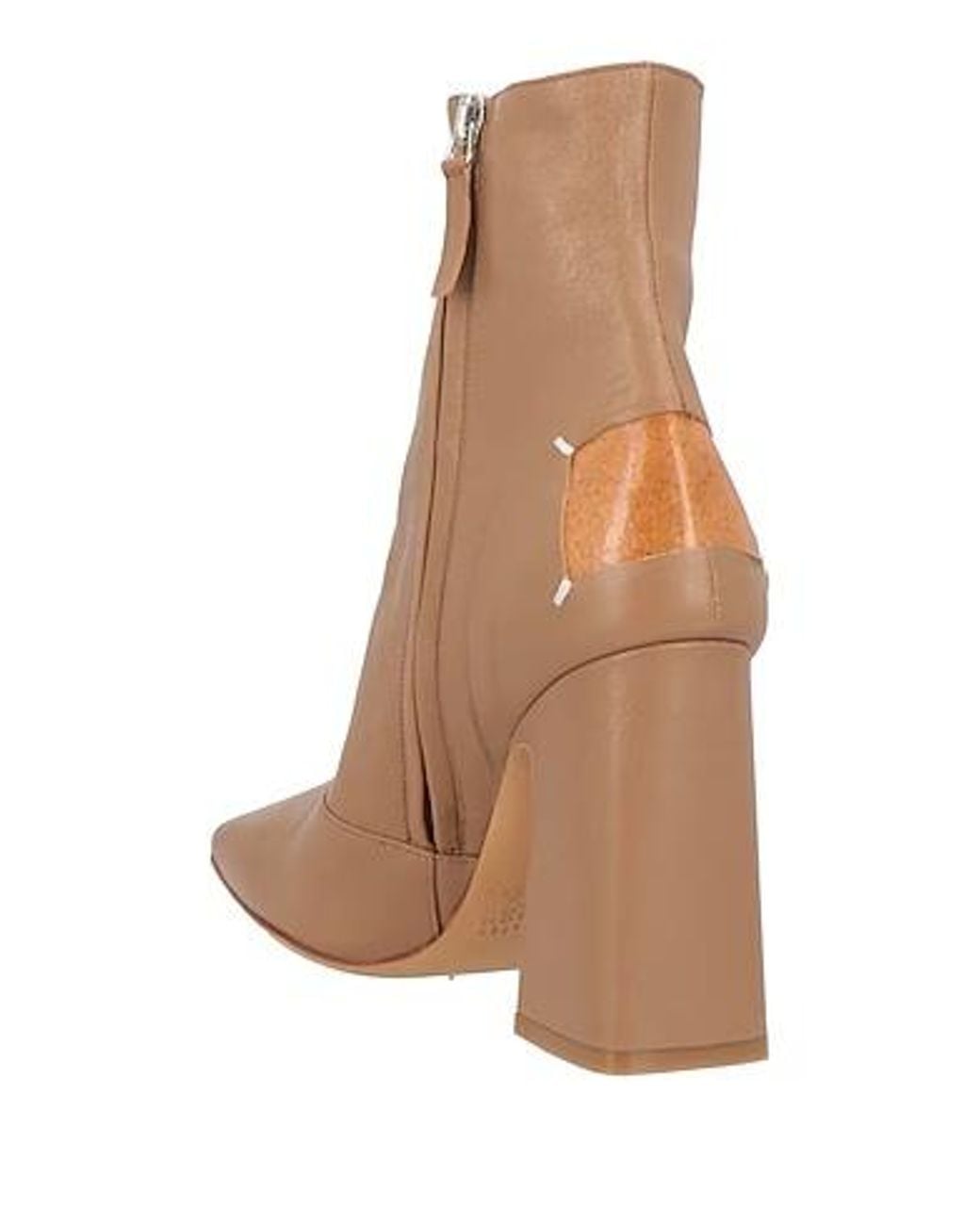 Maison Margiela Brown Solid-Color Genuine Leather Ankle Boots