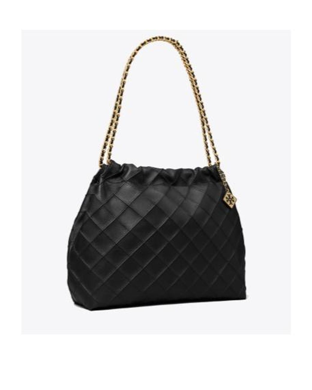 Tory Burch Black Fleming Soft Drawstring Tote Bag