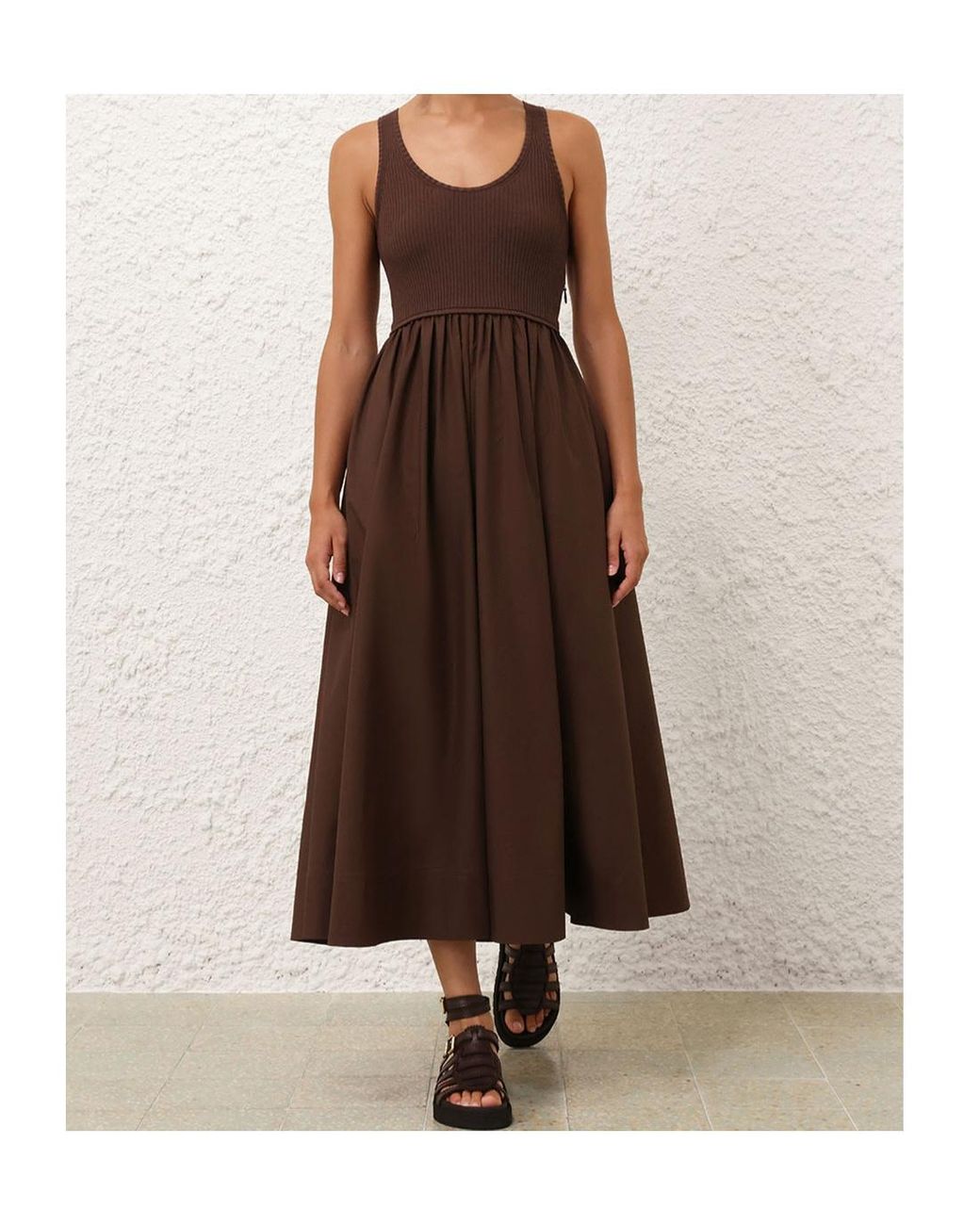 Zimmermann Brown Sleeveless Dress