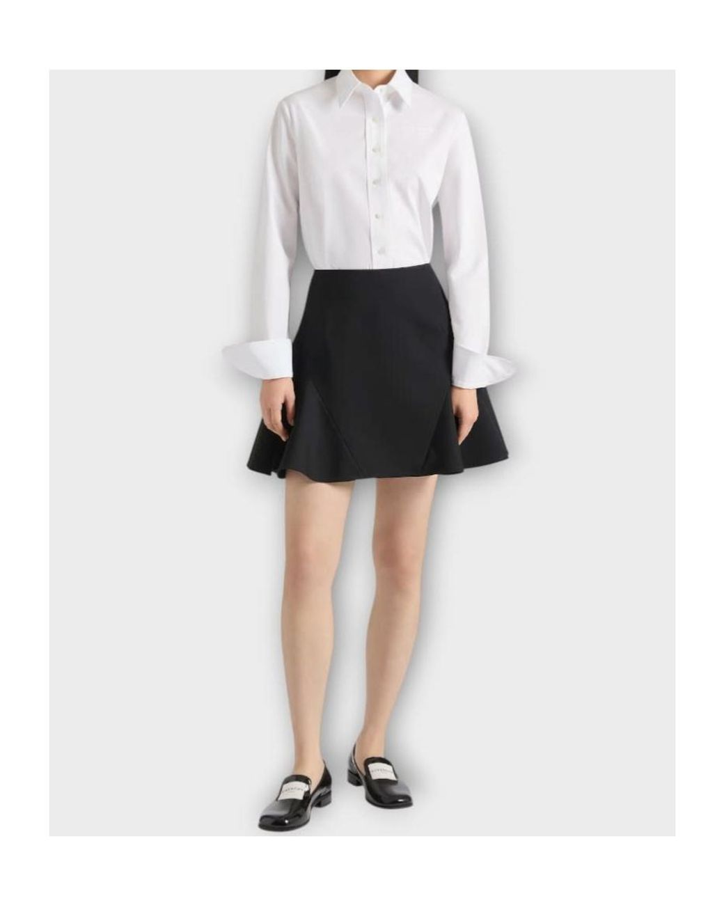 Givenchy White Paris Logo Embroidered Long-Sleeved Shirt