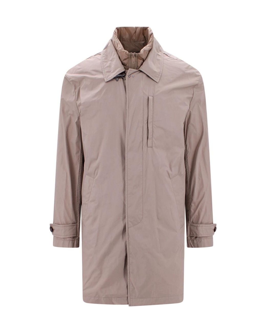 Fay Brown Single-Breasted Utility Coat for men