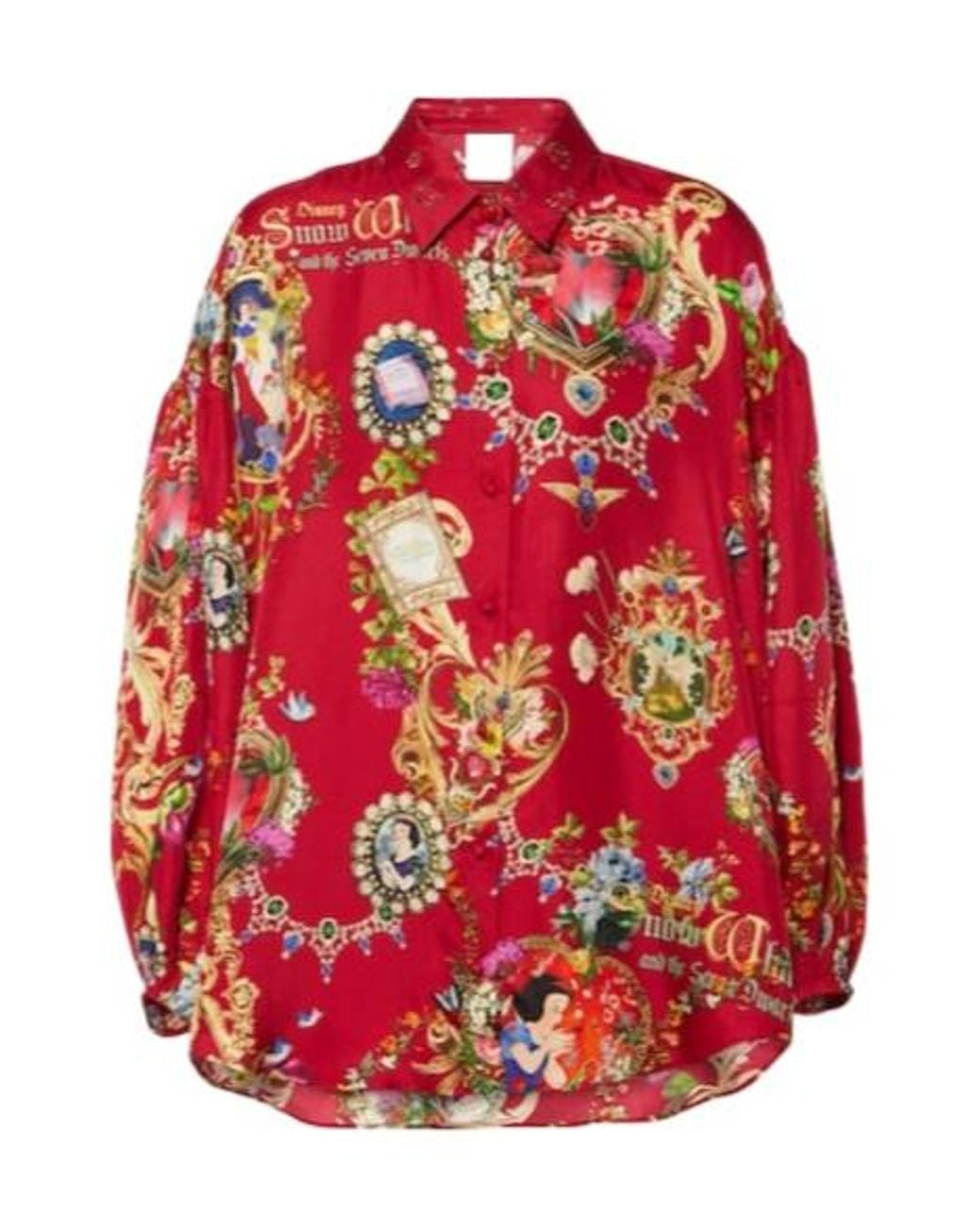 Camilla Red Printed Silk Shirt