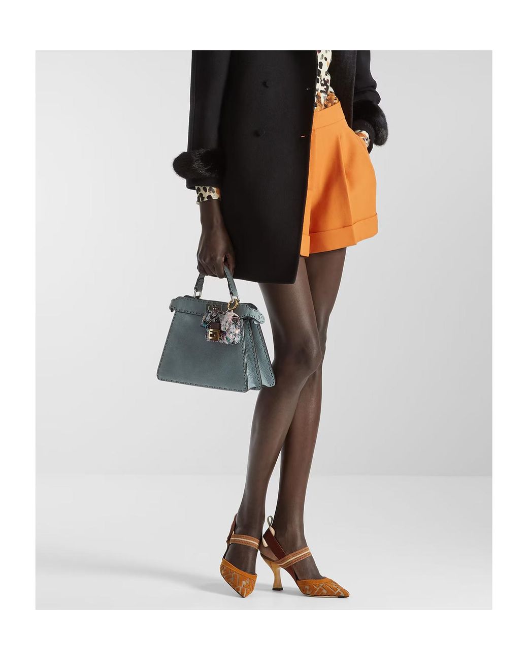 Fendi Blue Peekaboo Iseeu Small Top Handle Bag