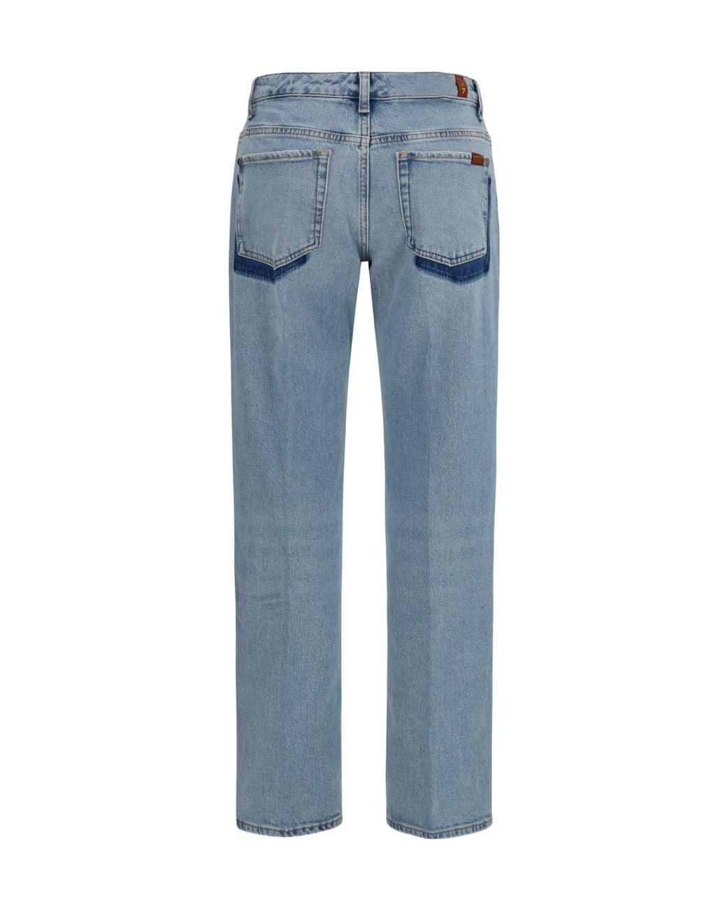 7 For All Mankind Blue Calie Straight-Leg Jeans