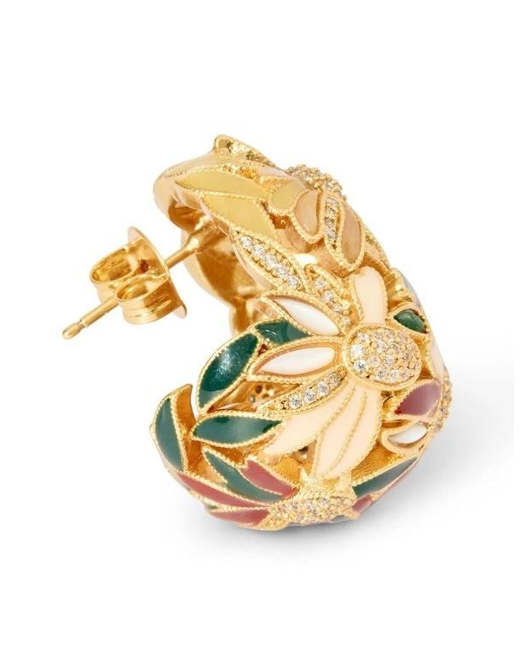 Zimmermann Metallic Botanica Floral Hoop Earrings