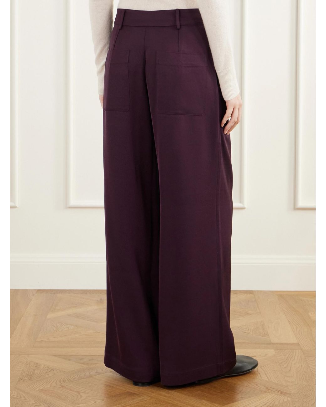Proenza Schouler Purple Aria Twill Wide-Leg Trousers