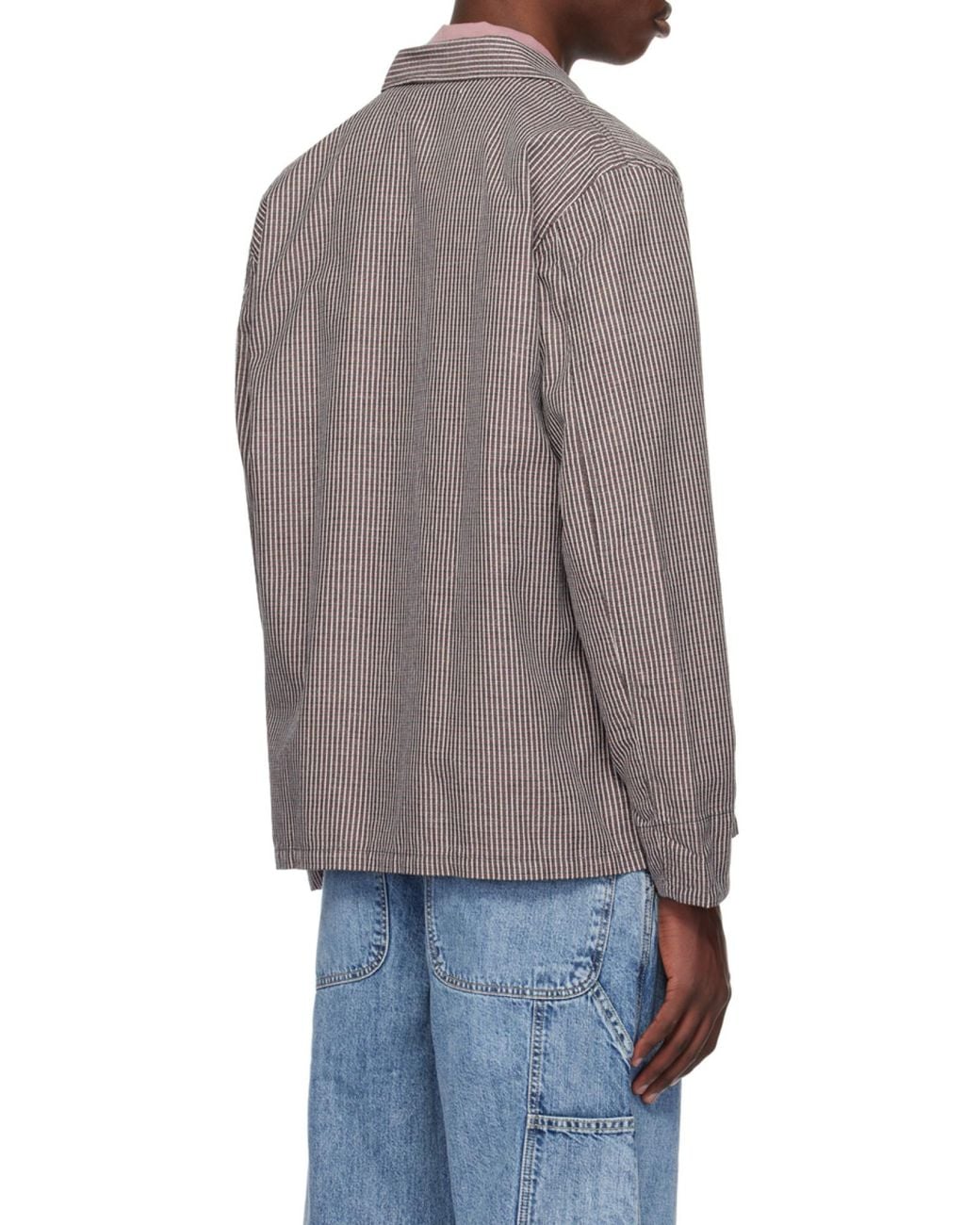 Our Legacy Purple Box Checked Long Sleeved Shirt for men