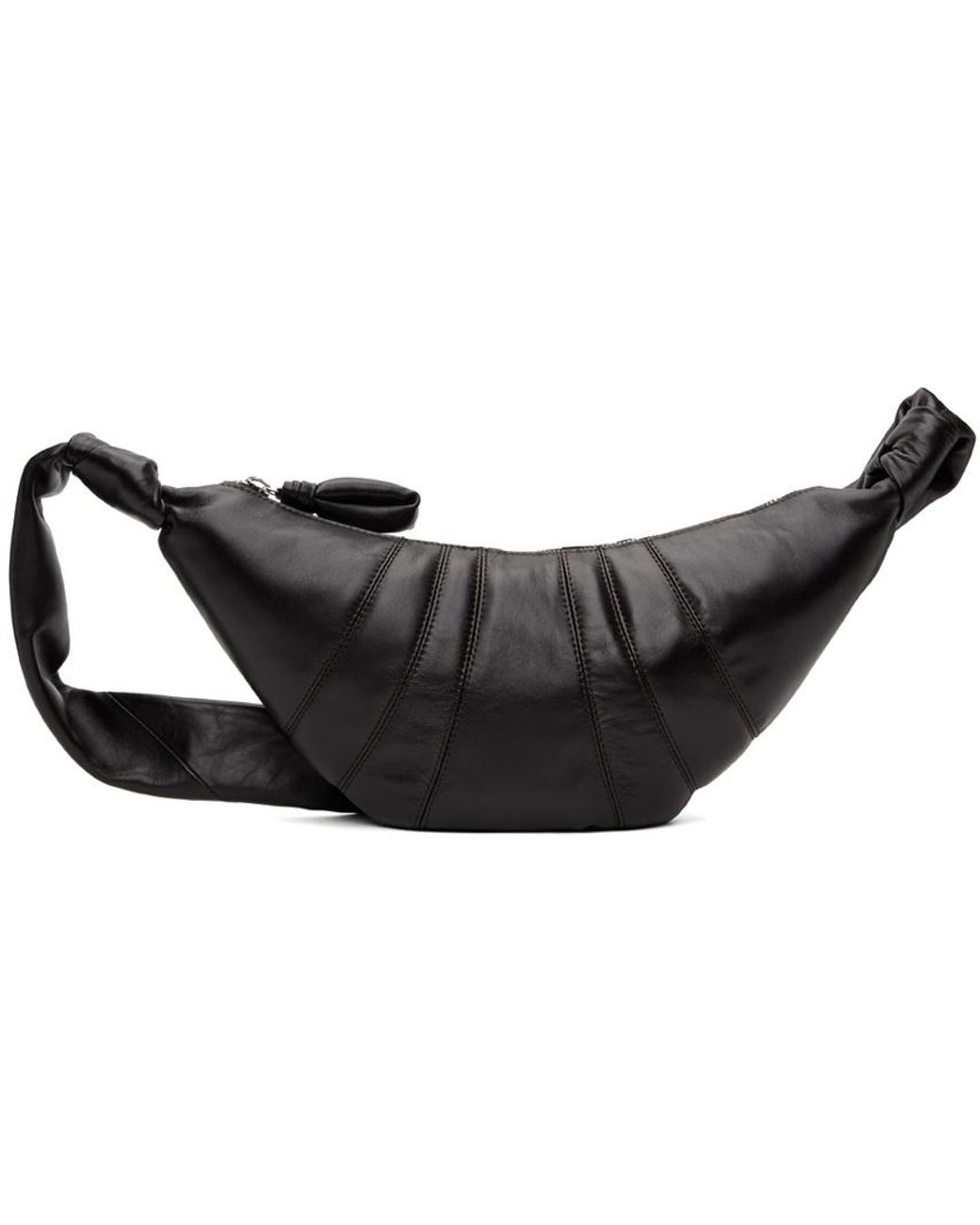 Lemaire Black Small Croissant Knotted Shoulder Bag for men