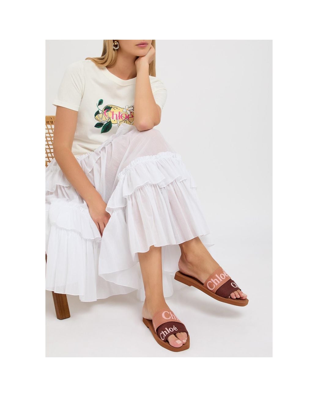 Chloé Brown Lightweight Breathable Slides