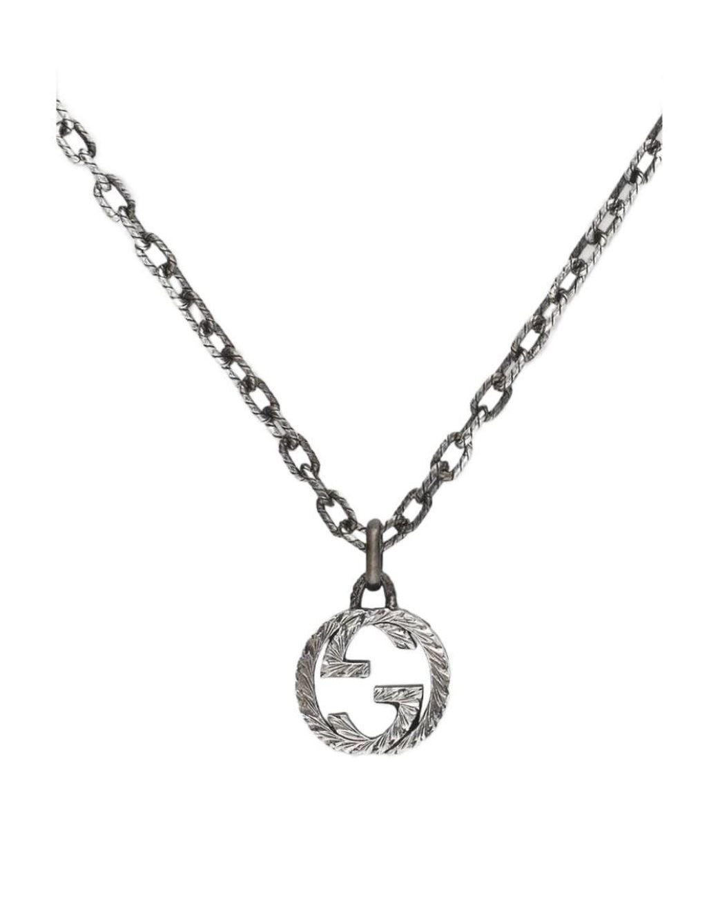 Gucci Metallic Interlocking Pendant Necklace for men