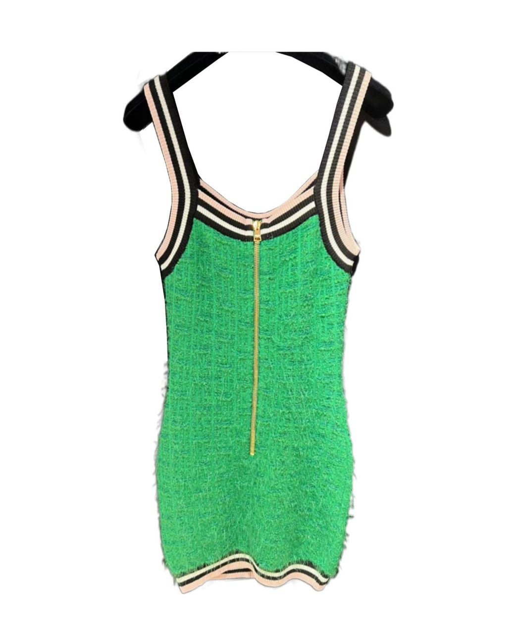 Balmain Green Suspender Mini Dress