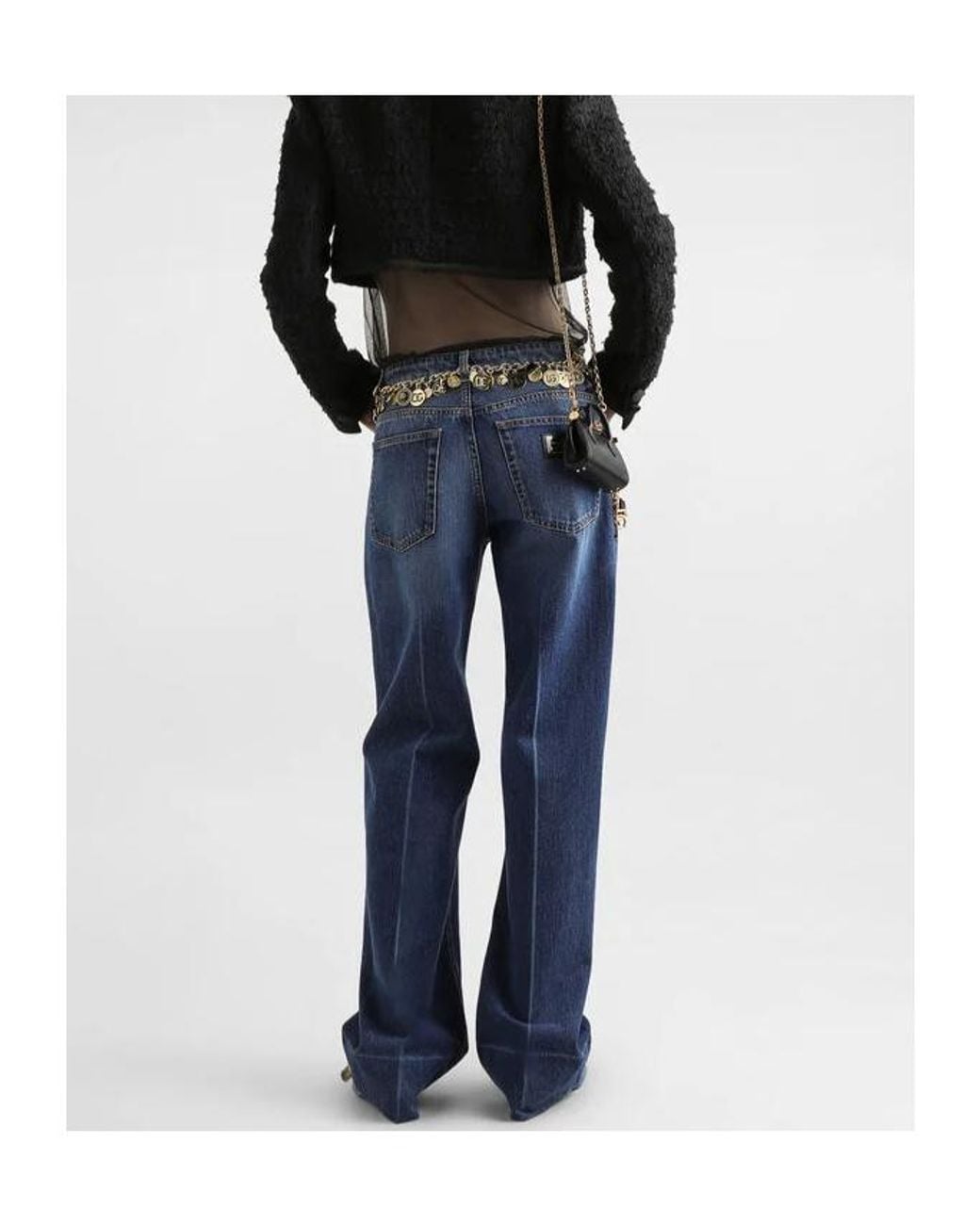Dolce & Gabbana Blue Pressed Crease Jeans