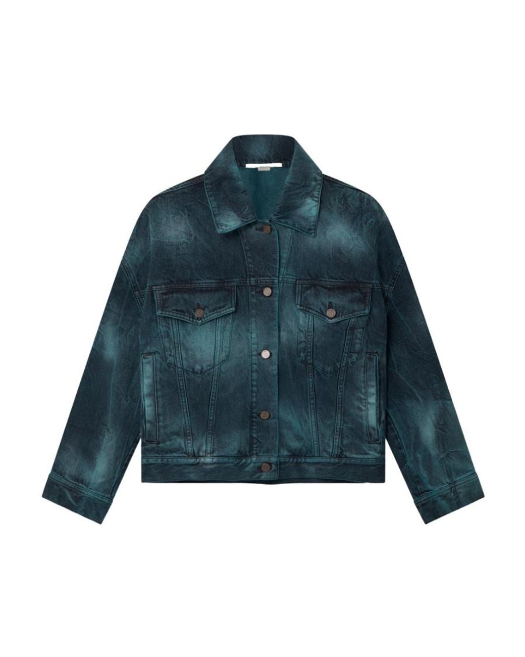 Stella McCartney Blue Tie-Dye Oversized Denim Jacket