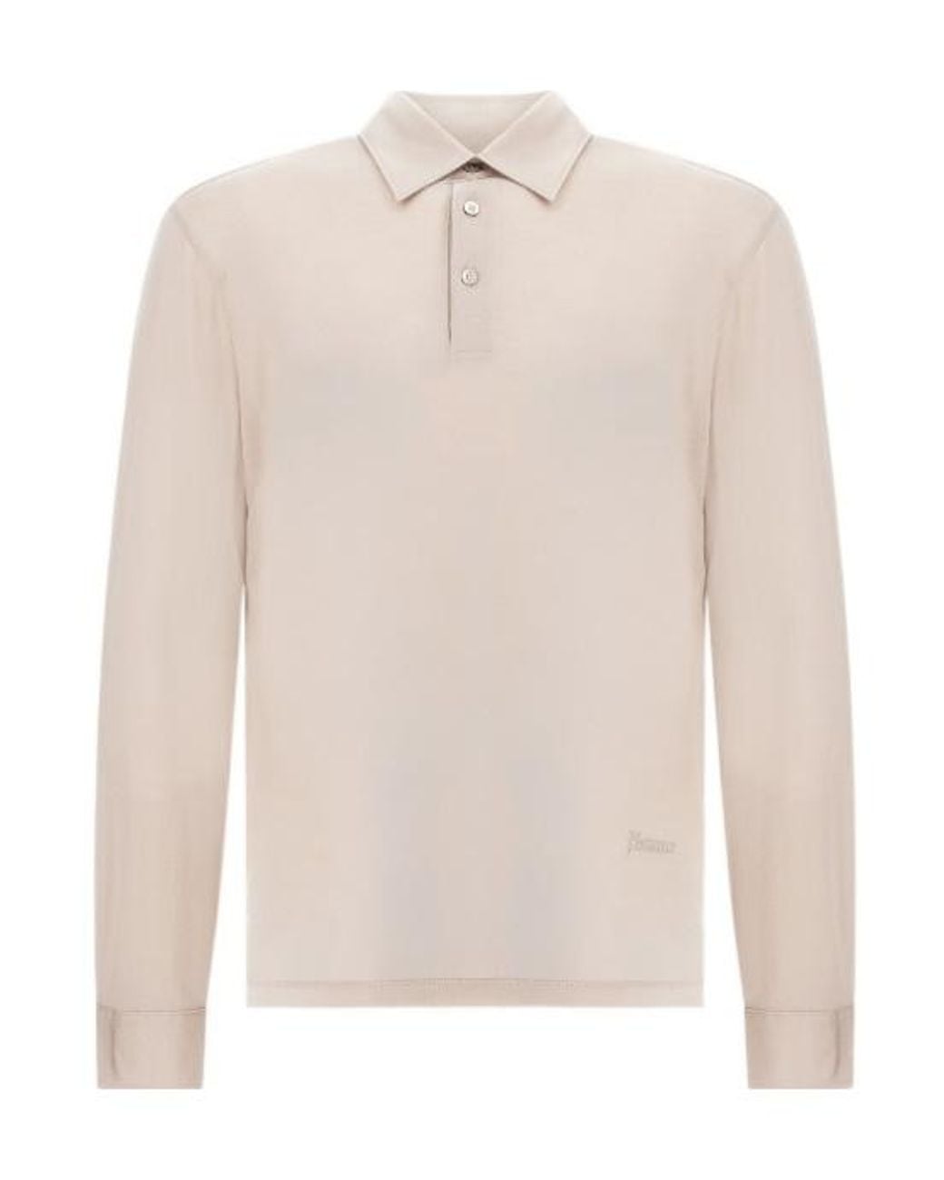 Herno White Long Sleeve Polo Shirt for men