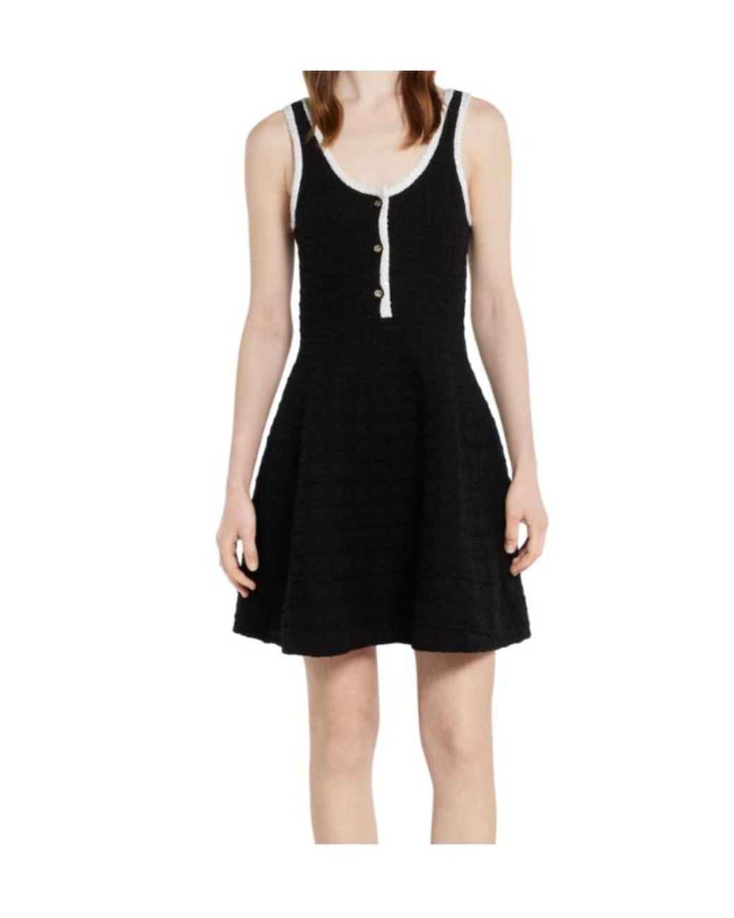 Gucci Black Tweed Wool Dress With Embroidery