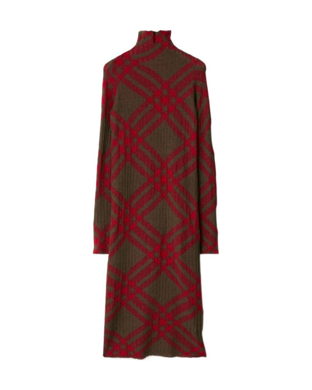 Burberry Red Checked Shift Dress