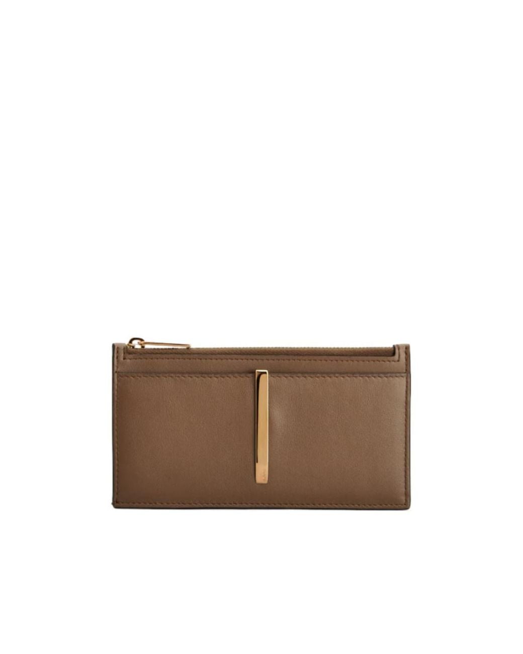 Tod's Brown Logo Plaque Wallet
