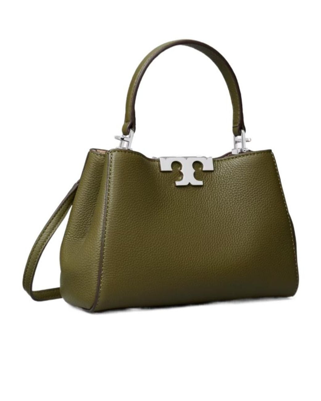 Tory Burch Green Eleanor Pebbled Mini Satchel Bag