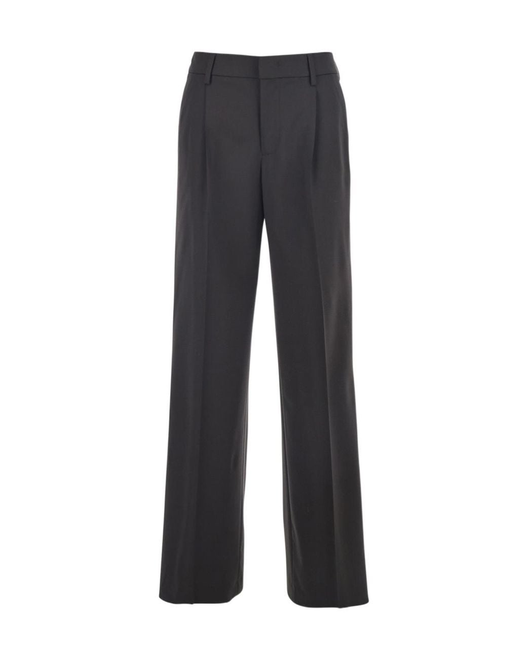 Pt Pantaloni Gray Pt Torino High-Waist Wool Pants