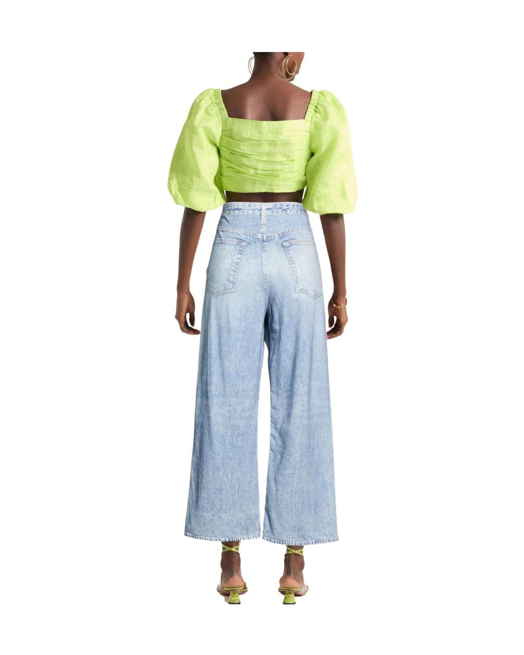 Rag & Bone Blue Light-Wash Wide-Leg Jeans