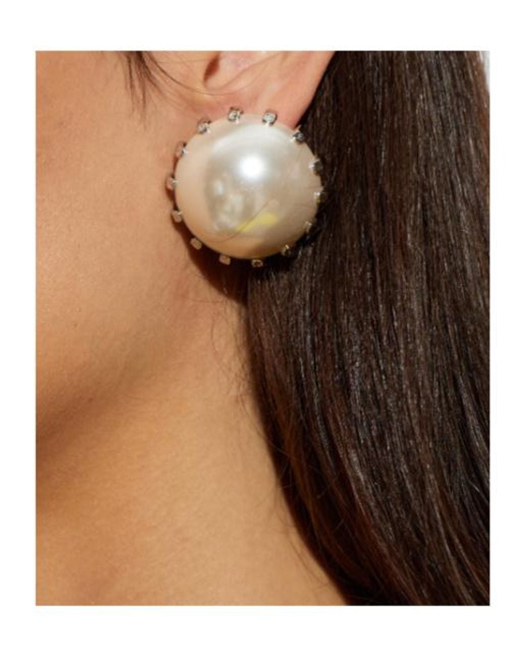 Marni White Pearl Detailed Stud Earrings