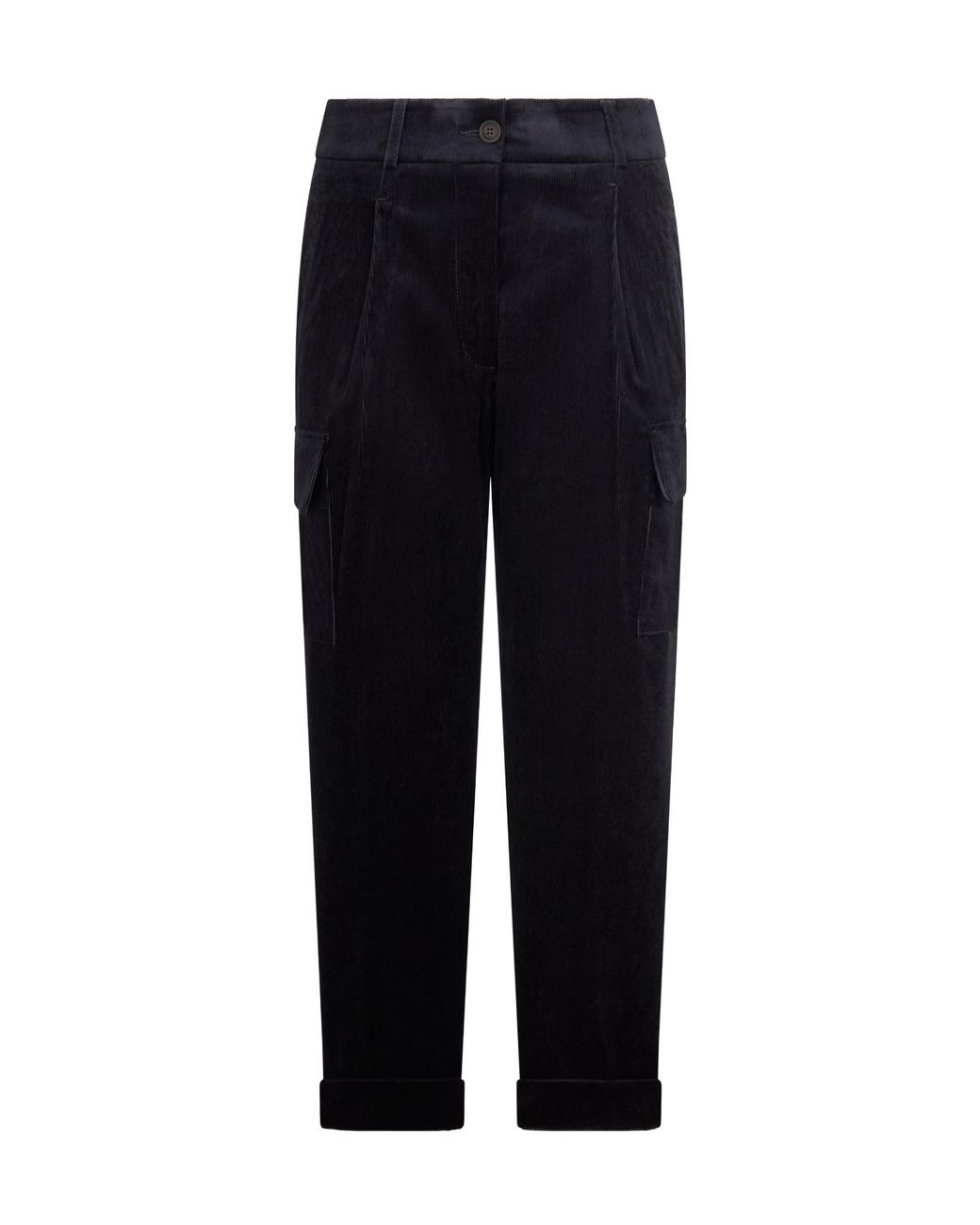 Peserico Black Cropped Cargo Pants