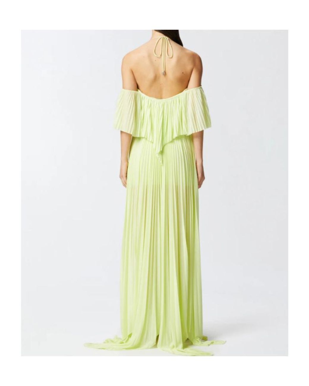 Pinko Green Draped Maxi Dress