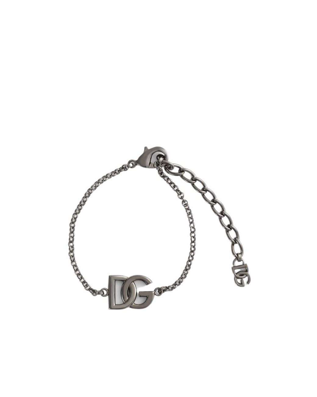 Dolce & Gabbana Metallic Logo-Charm Bracelet for men
