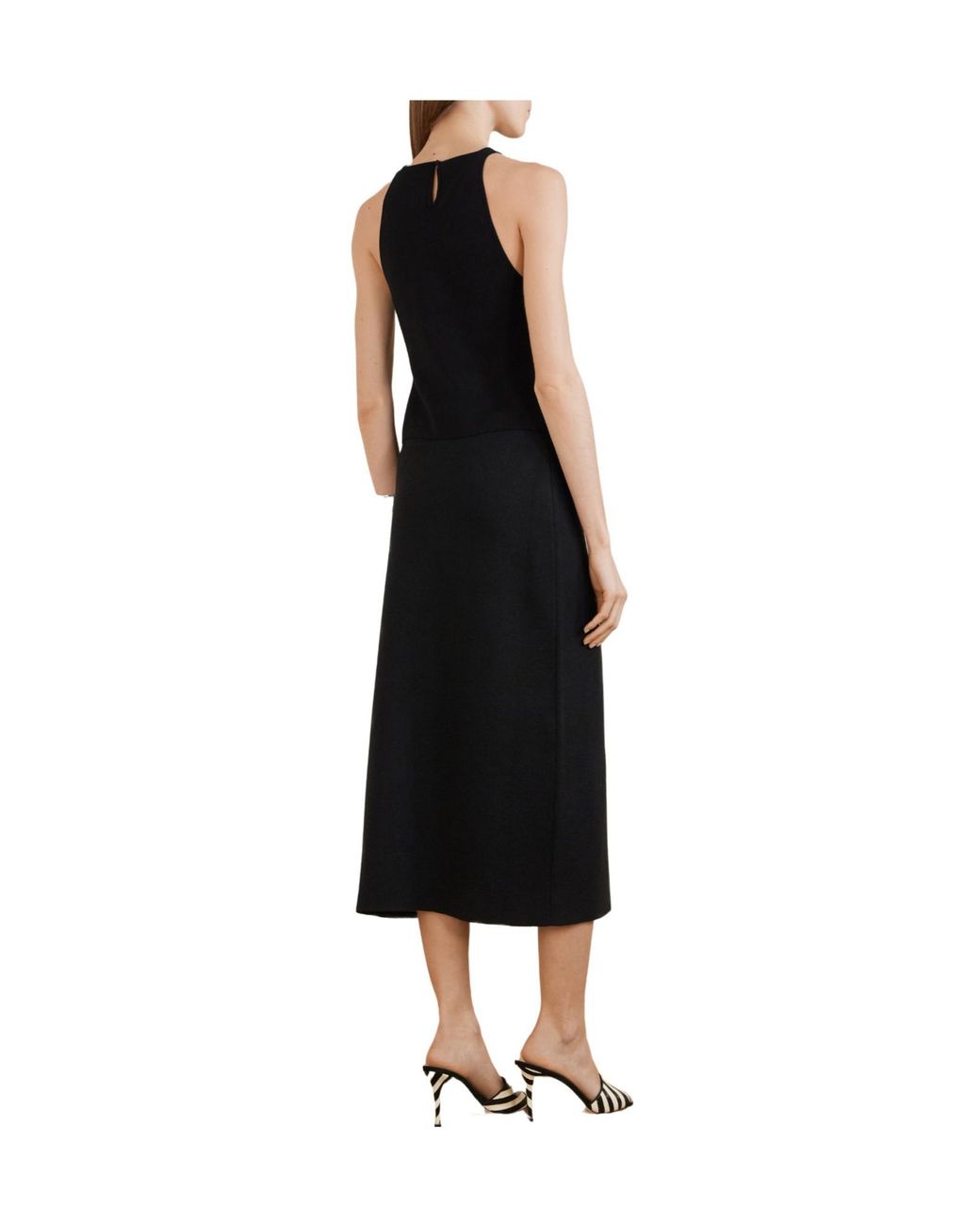 Carolina Herrera Black Cropped Ribbed-Knit Jersey Tank