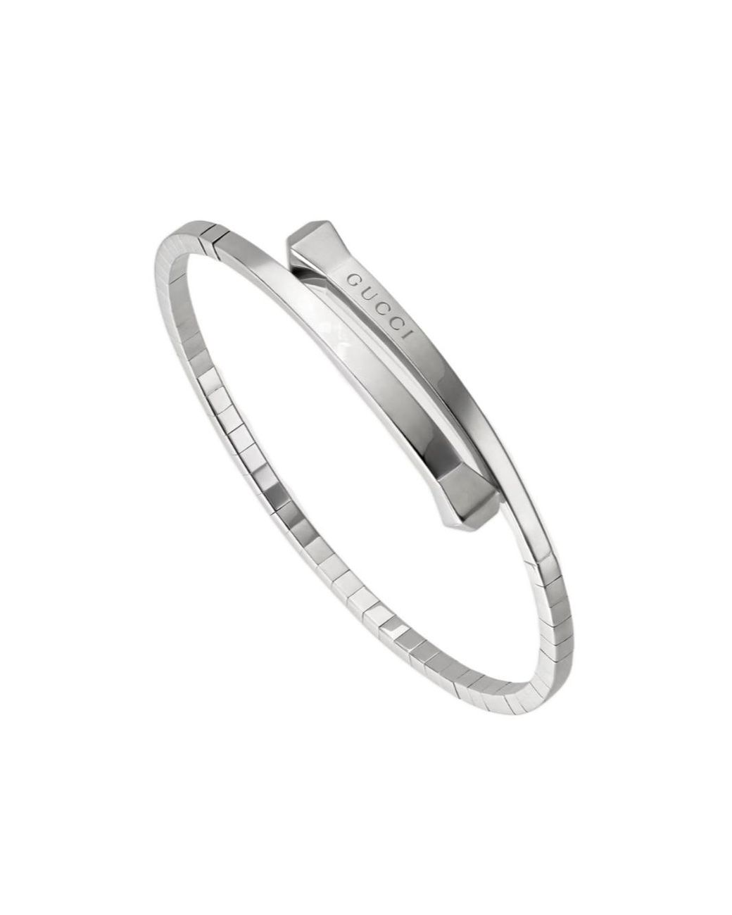 Gucci White Chiodo Flexible Bangle Bracelet for men