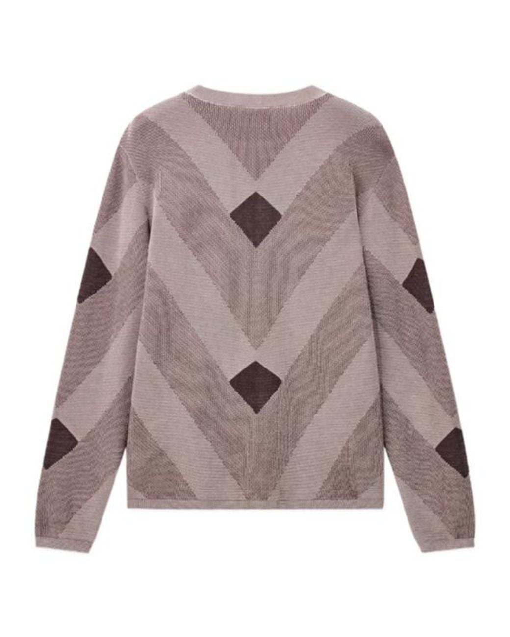 Emporio Armani Multicolor Diagonal Jacquard Pattern Sweater Signature Capsule for men