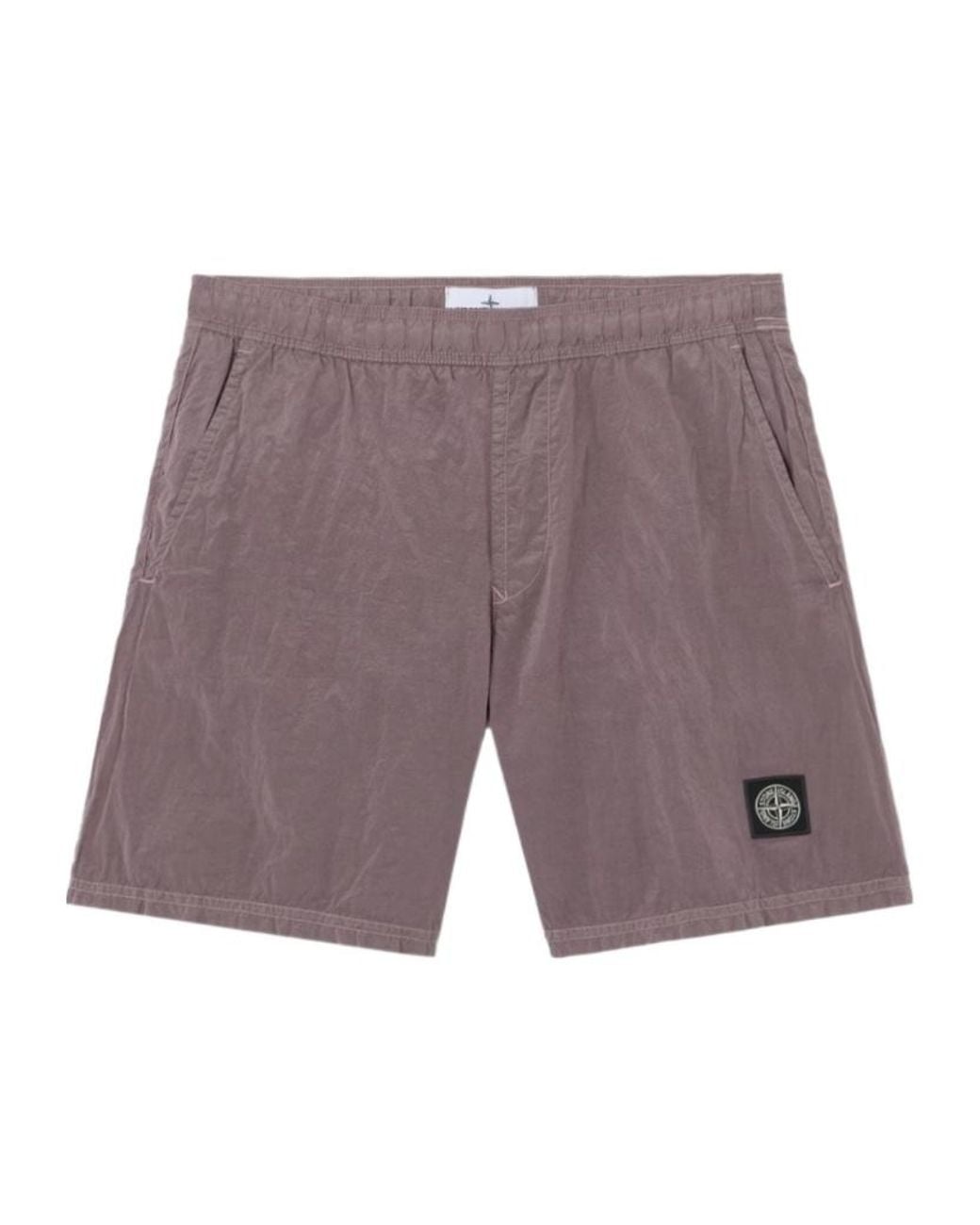 Stone Island Purple Logo Patch Swim Shorts for men
