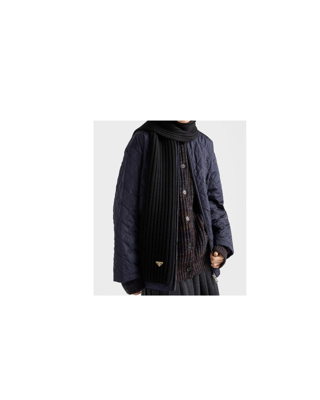 Prada Black Wool Scarf