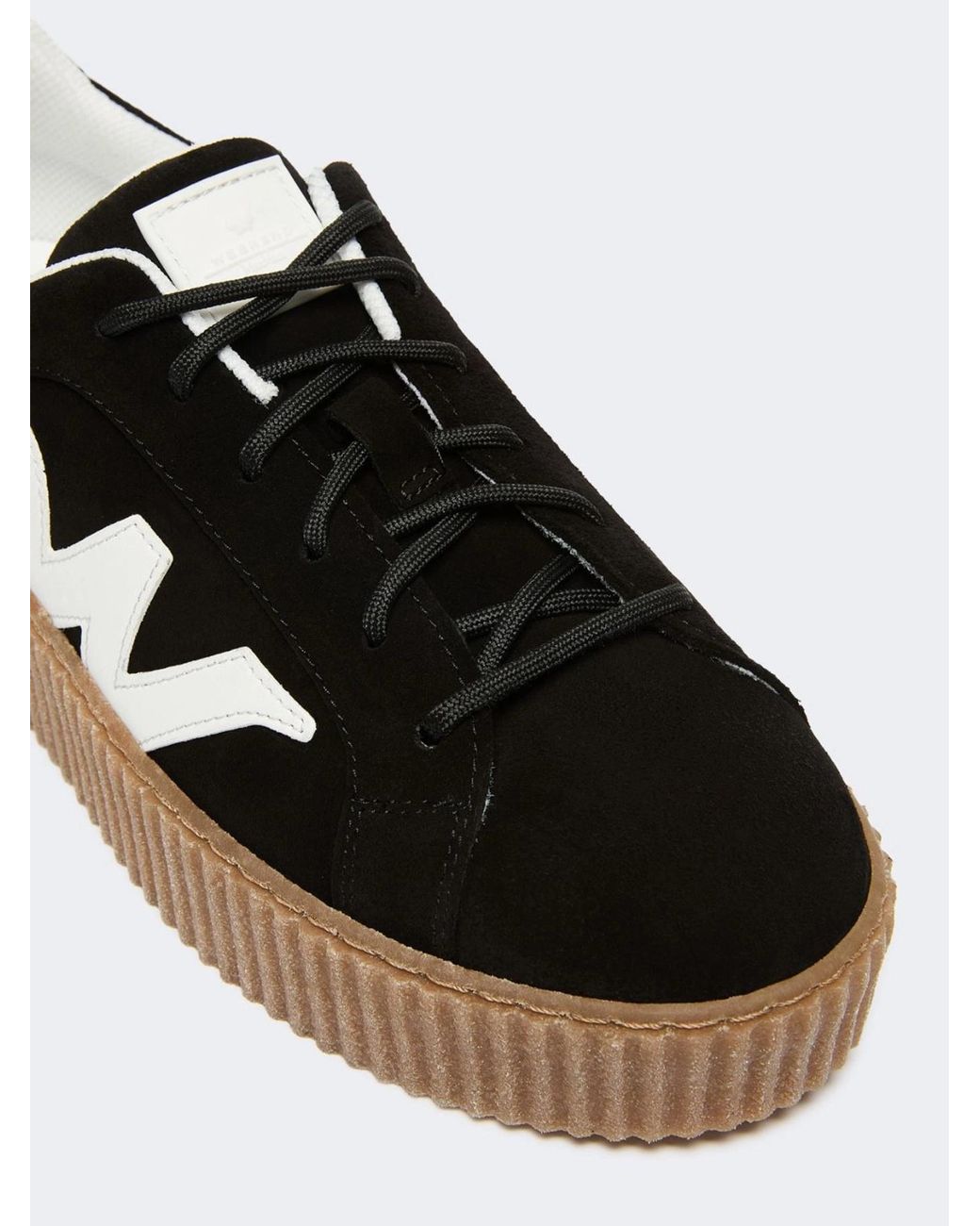 Weekend by Maxmara Black Split Leather Logo Sneaker