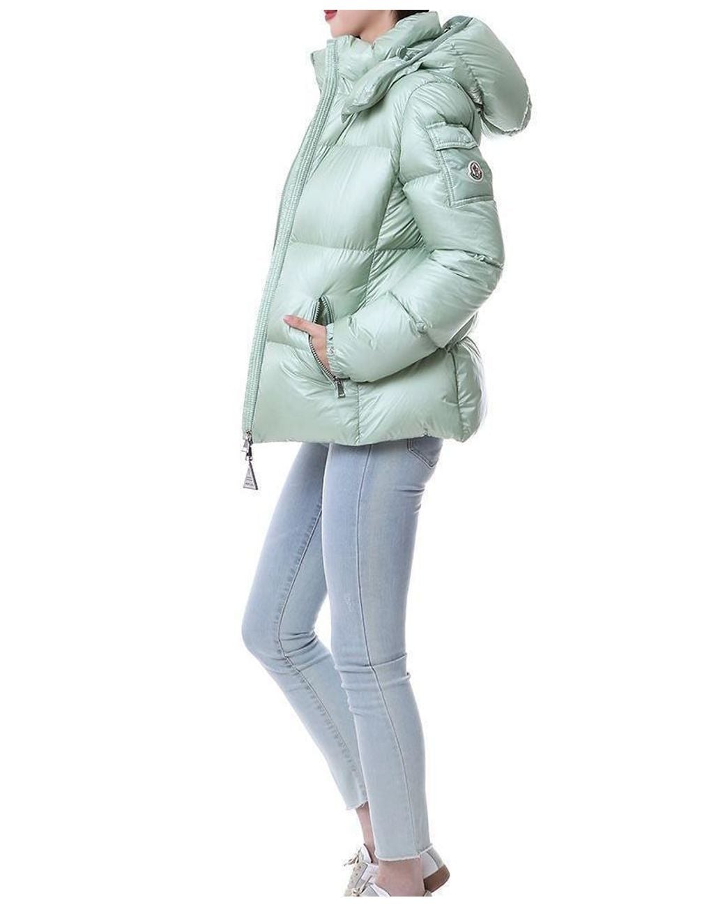 Moncler Green Fourmine Logo Patch Down Jacket