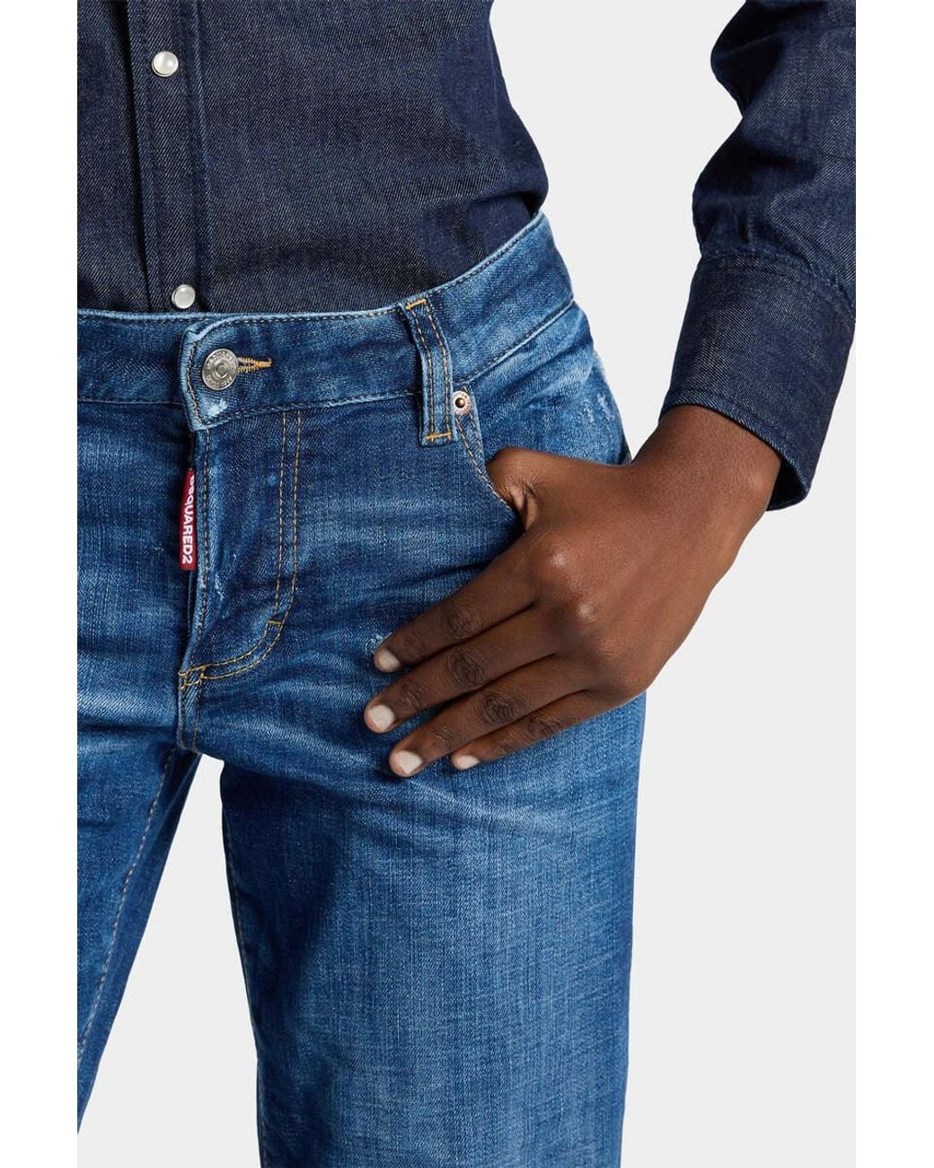 DSquared² Blue Slim Fit Distressed Jeans