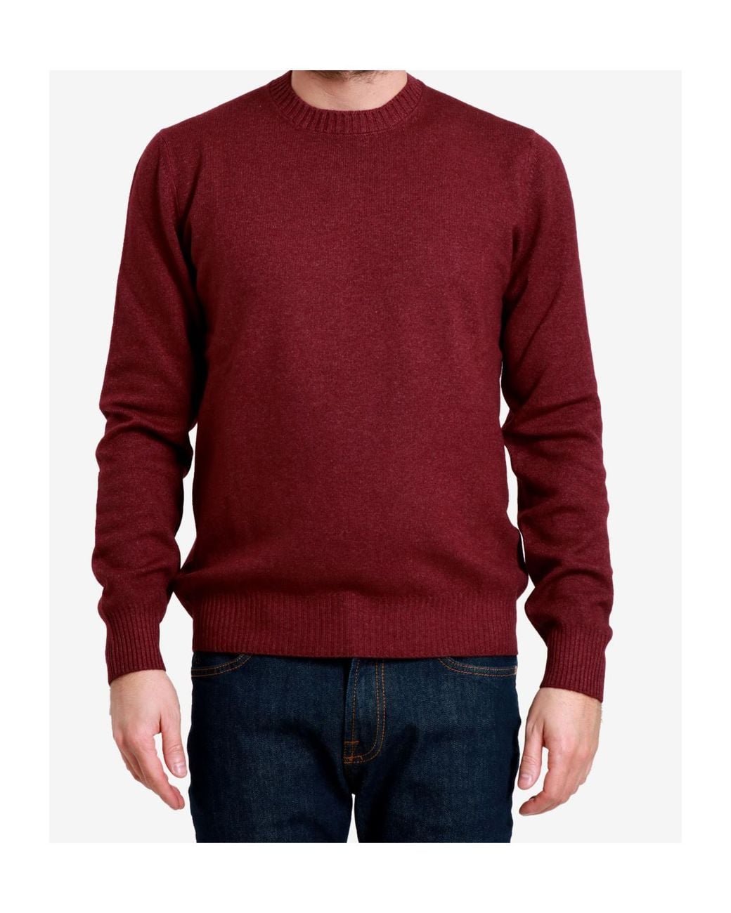 Gran Sasso Red Crew Neck Pullover for men