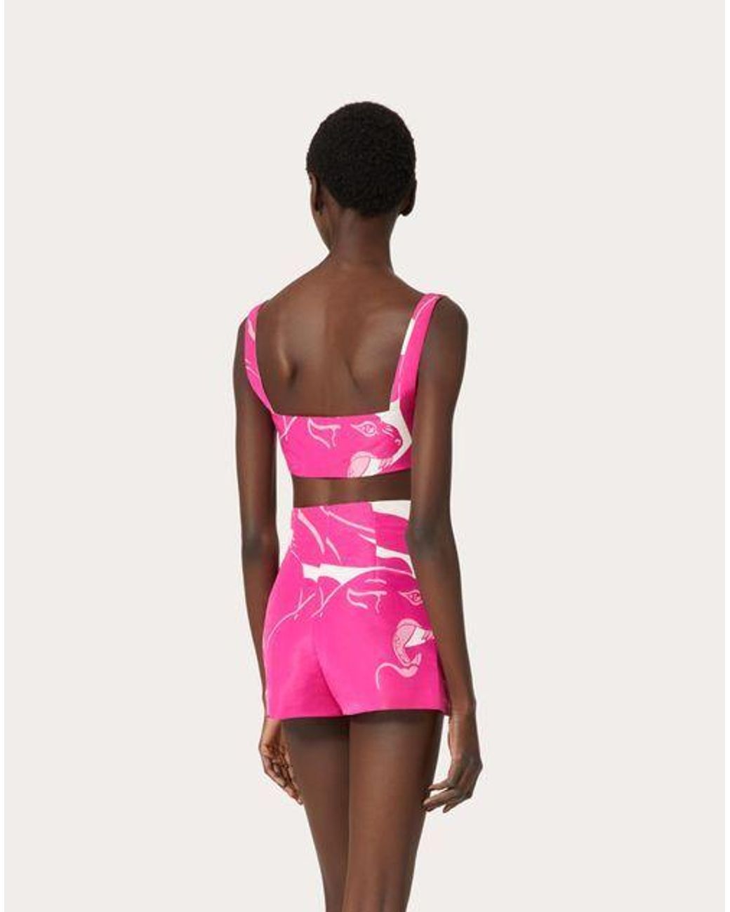 Valentino Pink Sleeveless Cropped Top