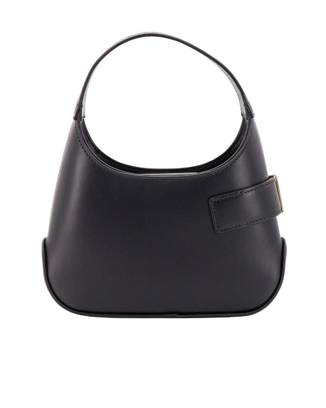 Ferragamo Black Ferragamo Logo Plaque Gancini Buckled Hobo Bag