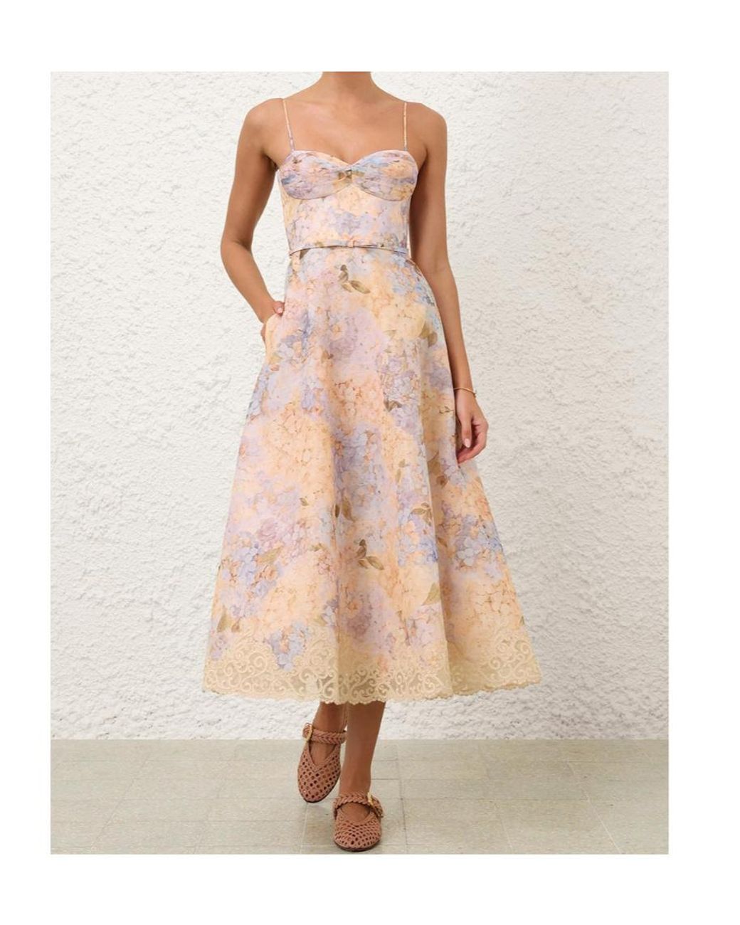 Zimmermann Pink Valiant Tucked Midi Dress